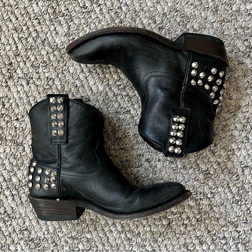 Ash Studded Cowboy Boots Black